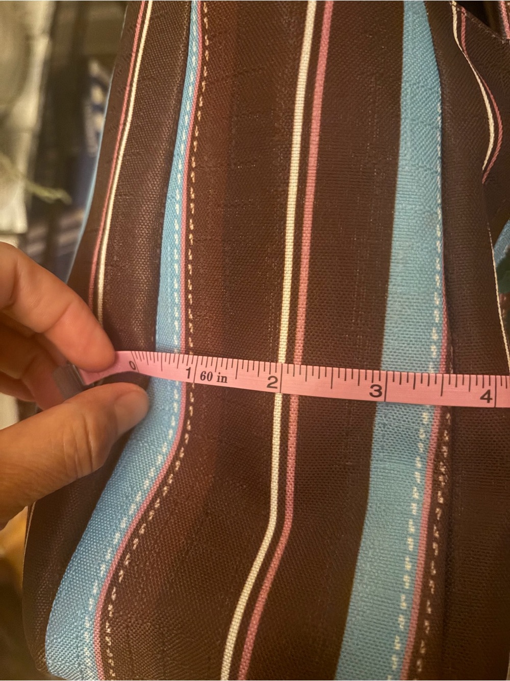 Larroude Striped Brown & Blue Embroidered Tote Bag - Women - Picture 10 of 11